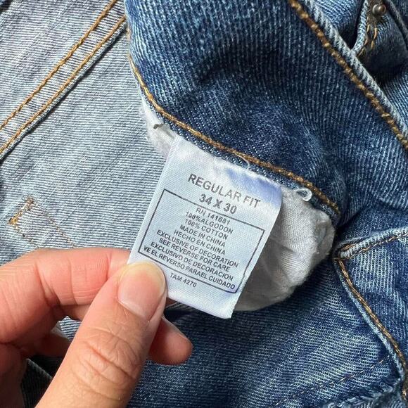 Cross & Winsor Mens Denim Jeans 34x30 Medium Wash Straight Leg Basic Everyday - Picture 4 of 9